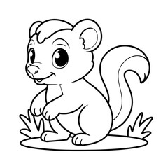 Simple vector illustration of Skunk drawing for toddlers book