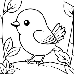 Fototapeta premium Cute vector illustration Bird for kids coloring activity page