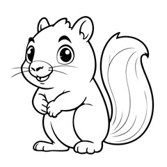 Simple vector illustration of Squirrel drawing for toddlers book