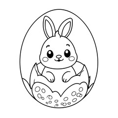 Simple vector illustration of Bunny drawing for toddlers book