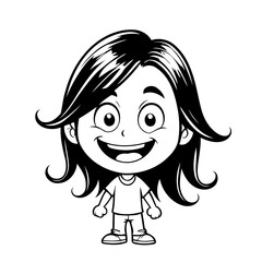 Cute vector illustration Person drawing for toddlers colouring page