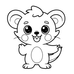 Simple vector illustration of Palmerian for children colouring activity