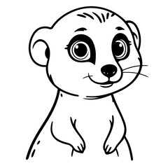 Cute vector illustration Meerkat doodle for children worksheet
