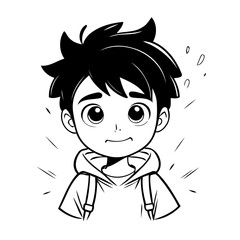 Cute vector illustration Boy drawing for toddlers book