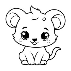 Cute vector illustration Animal drawing colouring activity