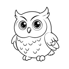 Cute vector illustration Owl hand drawn for kids page