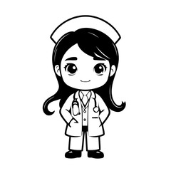Simple vector illustration of Physician drawing for toddlers book