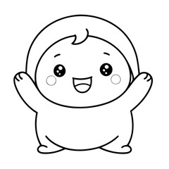 Cute vector illustration Kawaii doodle for kids colouring page