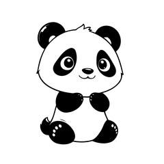 Cute vector illustration Panda drawing for toddlers book