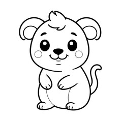 Cute vector illustration Capybera hand drawn for kids coloring page