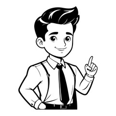 Simple vector illustration of Man drawing for toddlers book