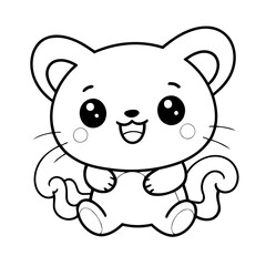 Cute vector illustration Kawaii for kids coloring activity page