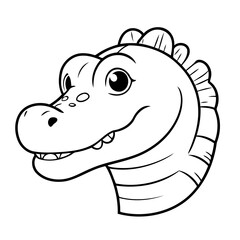 Simple vector illustration of Alligator drawing for toddlers book