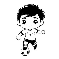 Simple vector illustration of SoccerPlayer hand drawn for toddlers