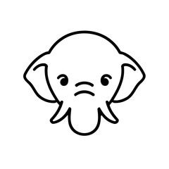 Vector illustration of a cute Elephant doodle for toddlers worksheet