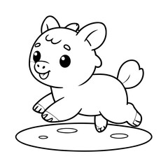 Vector illustration of a cute Capybera doodle for toddlers colouring page