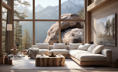 Tranquil Mountain View Living Room