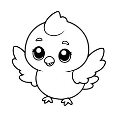 Simple vector illustration of Kawaii hand drawn for toddlers