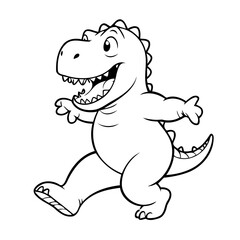 Cute vector illustration Dino doodle for kids coloring worksheet