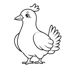 Vector illustration of a cute Pigeon doodle for kids coloring worksheet