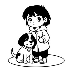 Simple vector illustration of Beggar for children colouring activity