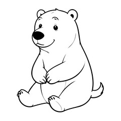 Vector illustration of a cute Polarbear drawing for colouring page