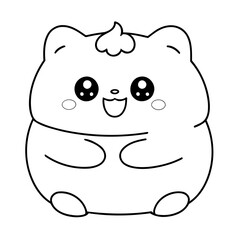 Cute vector illustration Kawaii for children colouring activity