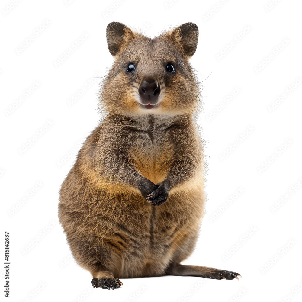 Poster a small kangaroo sits in front of a plain png background, a beaver isolated on a whitepng background