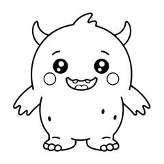 Obraz premium Vector illustration of a cute Monster drawing for kids colouring page