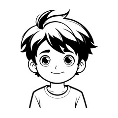 Simple vector illustration of Boy doodle for toddlers worksheet