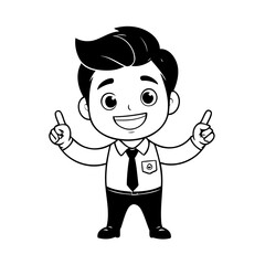 Fototapeta premium Vector illustration of a cute Business doodle drawing for kids page