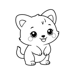 Simple vector illustration of Kawaii doodle for toddlers worksheet