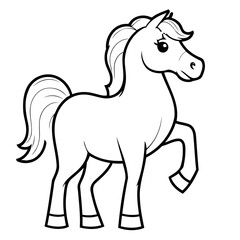 Cute vector illustration Horse for kids coloring activity page