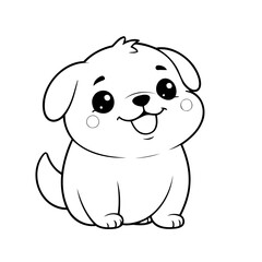 Simple vector illustration of Dog drawing for toddlers book