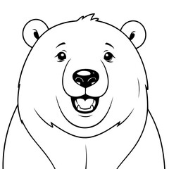Cute vector illustration Polarbear doodle for toddlers worksheet