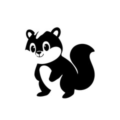 Vector illustration of a cute Skunk doodle for toddlers worksheet