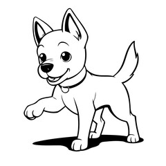 Cute vector illustration Dog for children colouring activity