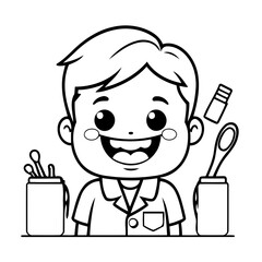 Cute vector illustration Dentist doodle for toddlers worksheet