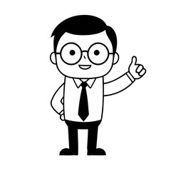 Cute vector illustration Business doodle colouring activity for kids