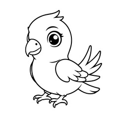 Cute vector illustration Parrot drawing colouring activity