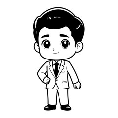 Cute vector illustration Politician drawing for colouring page