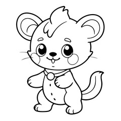 Vector illustration of a cute Kawaii doodle for children worksheet