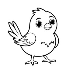 Cute vector illustration Bird doodle for children worksheet