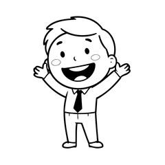Vector illustration of a cute Business doodle for toddlers coloring activity