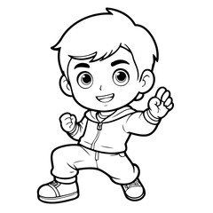 Vector illustration of a cute Boy doodle for children worksheet