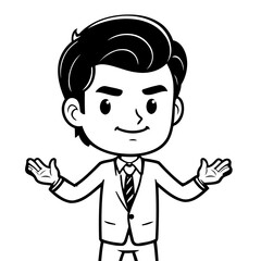 Vector illustration of a cute Businessman drawing for toddlers book