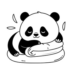 Vector illustration of a cute Panda drawing for toddlers book