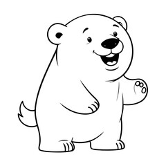 Vector illustration of a cute Polarbear doodle for children worksheet