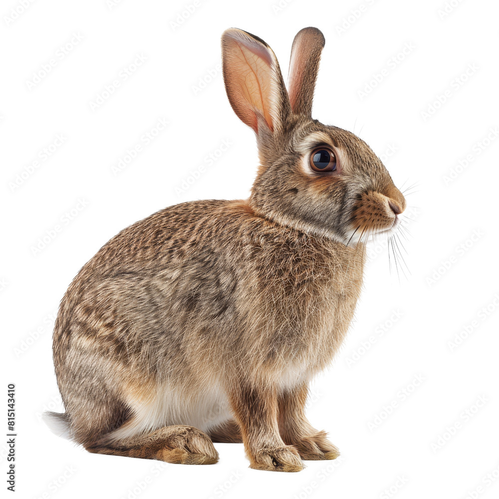 Poster a rabbit is seated in front of a plain white backdrop, a beaver isolated on a whitepng background