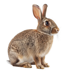 Fototapeta premium A rabbit is seated in front of a plain white backdrop, a Beaver Isolated on a whitePNG Background